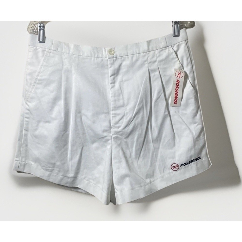 Rossignol White Tennis Shorts NWT Men's Size 36 Vintage 80's Classic